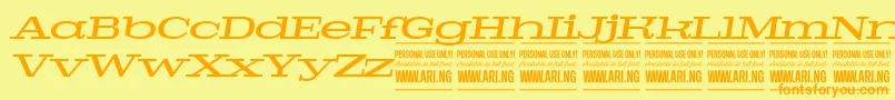 PigeonmediumitalPersonal Font – Orange Fonts on Yellow Background
