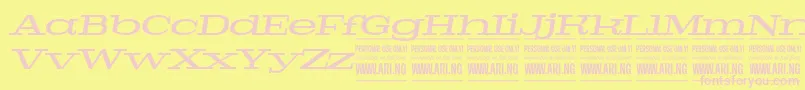 PigeonmediumitalPersonal Font – Pink Fonts on Yellow Background