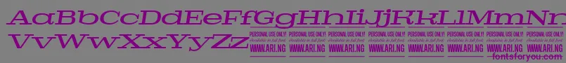 PigeonmediumitalPersonal Font – Purple Fonts on Gray Background