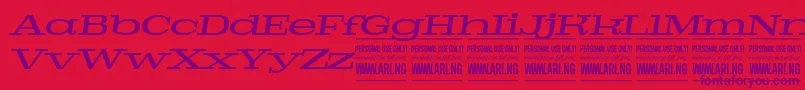 PigeonmediumitalPersonal Font – Purple Fonts on Red Background