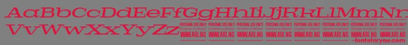 PigeonmediumitalPersonal Font – Red Fonts on Gray Background