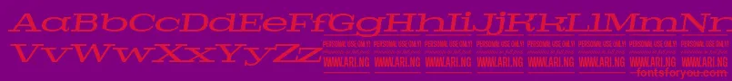 PigeonmediumitalPersonal Font – Red Fonts on Purple Background