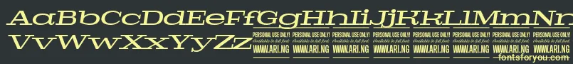 PigeonmediumitalPersonal-Schriftart – Gelbe Schriften auf schwarzem Hintergrund