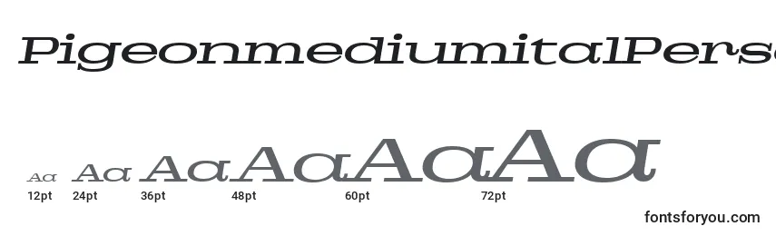 PigeonmediumitalPersonal Font Sizes