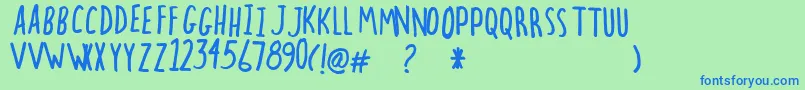 Hectic Font – Blue Fonts on Green Background