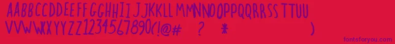 Hectic Font – Purple Fonts on Red Background
