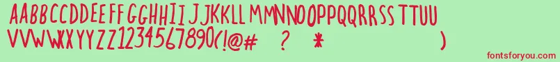 Hectic Font – Red Fonts on Green Background