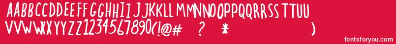 Hectic Font – White Fonts on Red Background
