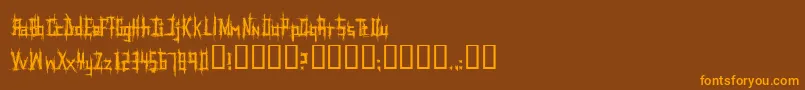 Psychoti Font – Orange Fonts on Brown Background