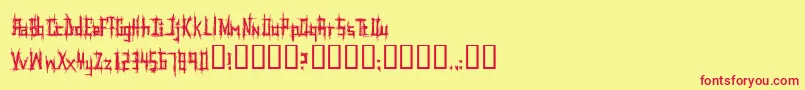 Psychoti Font – Red Fonts on Yellow Background