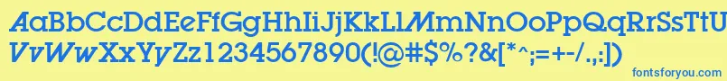 Lugaad Font – Blue Fonts on Yellow Background