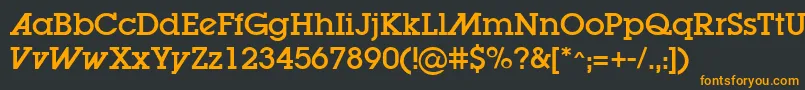 フォントLugaad – 黒い背景にオレンジの文字