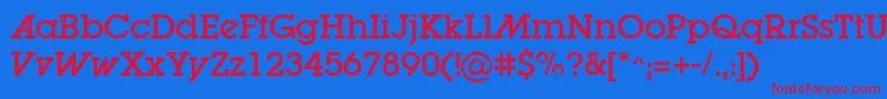 Lugaad-fontti – punaiset fontit sinisellä taustalla