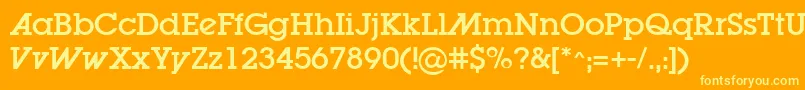 Lugaad Font – Yellow Fonts on Orange Background