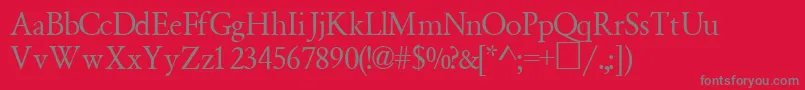 GaramondsemiexpandedsskBoldItalic Font – Gray Fonts on Red Background