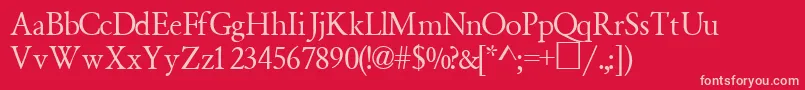 GaramondsemiexpandedsskBoldItalic Font – Pink Fonts on Red Background