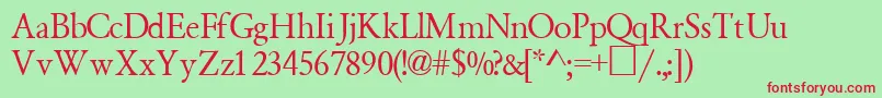 GaramondsemiexpandedsskBoldItalic Font – Red Fonts on Green Background