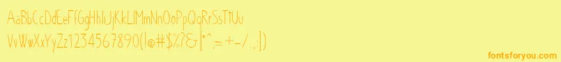 フォントChloe – オレンジの文字が黄色の背景にあります。