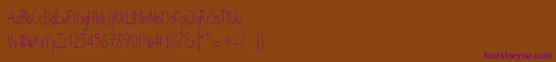 Chloe-Schriftart – Violette Schriften auf braunem Hintergrund