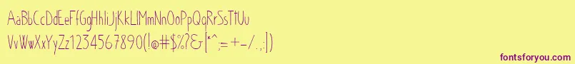 Chloe-Schriftart – Violette Schriften auf gelbem Hintergrund