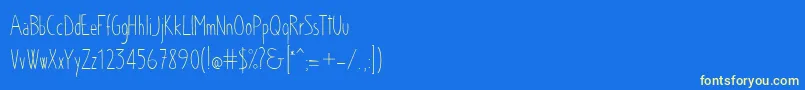 Chloe Font – Yellow Fonts on Blue Background