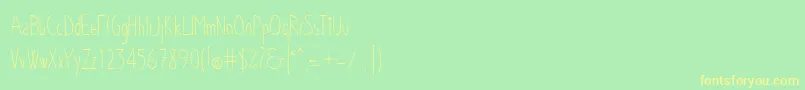 Chloe-Schriftart – Gelbe Schriften auf grünem Hintergrund