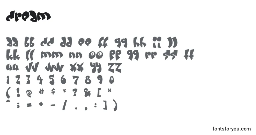 Шрифт Cream – алфавит, цифры, специальные символы