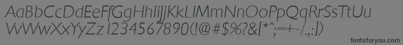 ChantillyserialXlightItalic Font – Black Fonts on Gray Background