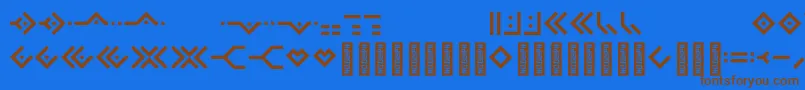Omnicsans Font – Brown Fonts on Blue Background