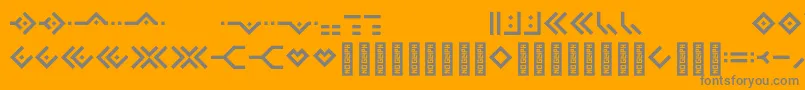 Omnicsans-Schriftart – Graue Schriften auf orangefarbenem Hintergrund