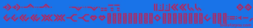 Omnicsans Font – Red Fonts on Blue Background