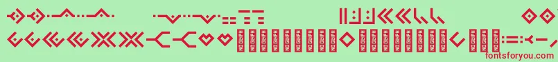 Omnicsans Font – Red Fonts on Green Background