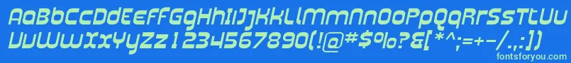 Шрифт Plasma08 – зелёные шрифты на синем фоне