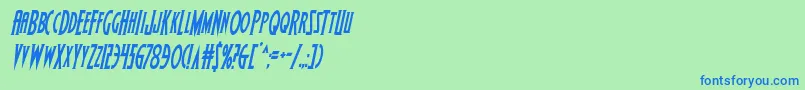 Wolfsbane2condital Font – Blue Fonts on Green Background