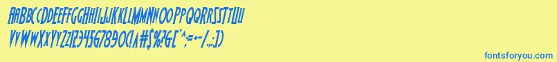 Wolfsbane2condital Font – Blue Fonts on Yellow Background