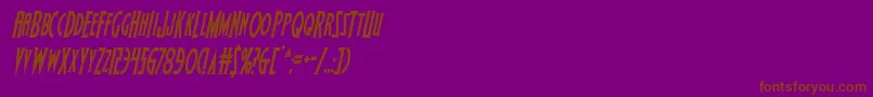 Wolfsbane2condital-fontti – ruskeat fontit violetilla taustalla