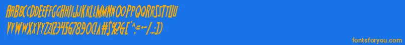 Wolfsbane2condital Font – Orange Fonts on Blue Background