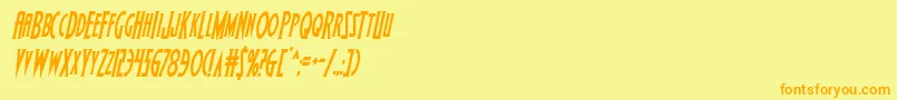 Wolfsbane2condital Font – Orange Fonts on Yellow Background