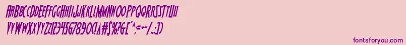 Wolfsbane2condital-Schriftart – Violette Schriften auf rosa Hintergrund
