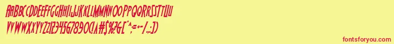 Wolfsbane2condital Font – Red Fonts on Yellow Background