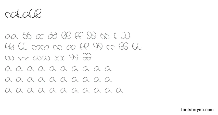 Schriftart Natalie – Alphabet, Zahlen, spezielle Symbole