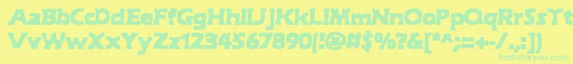 HydeBrk Font – Green Fonts on Yellow Background