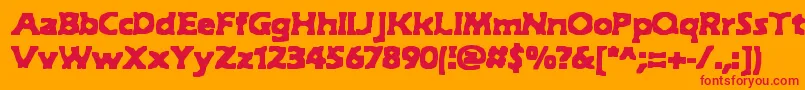 HydeBrk Font – Red Fonts on Orange Background