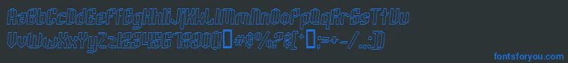 ArcheryBlackOutlineItalic Font – Blue Fonts on Black Background