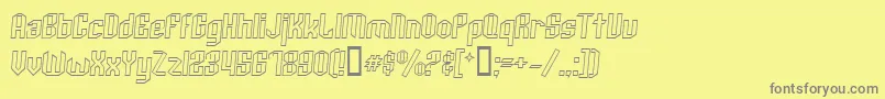 フォントArcheryBlackOutlineItalic – 黄色の背景に灰色の文字