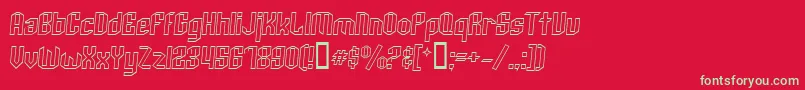 ArcheryBlackOutlineItalic Font – Green Fonts on Red Background