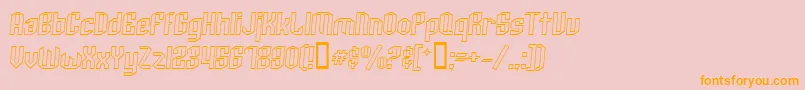 Weitere Informationen zur ArcheryBlackOutlineItalic-Schriftart ArcheryBlackOutlineItalic-Schriftart – Orangefarbene Schriften auf rosa Hintergrund
