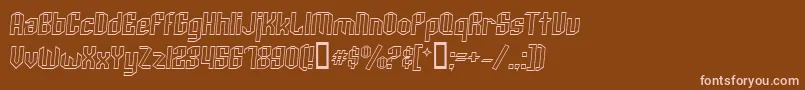 Czcionka ArcheryBlackOutlineItalic – różowe czcionki na brązowym tle