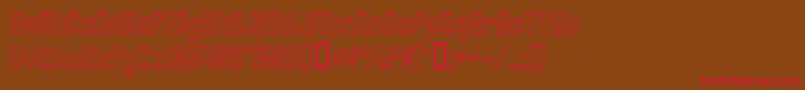 ArcheryBlackOutlineItalic Font – Red Fonts on Brown Background