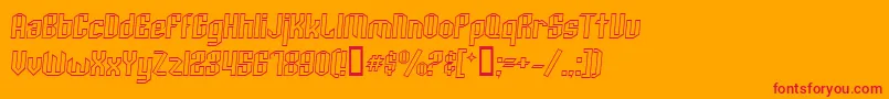ArcheryBlackOutlineItalic Font – Red Fonts on Orange Background